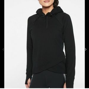 NWT! Athleta Pinnacle Criss Cross Hoodie in Black - Size Medium